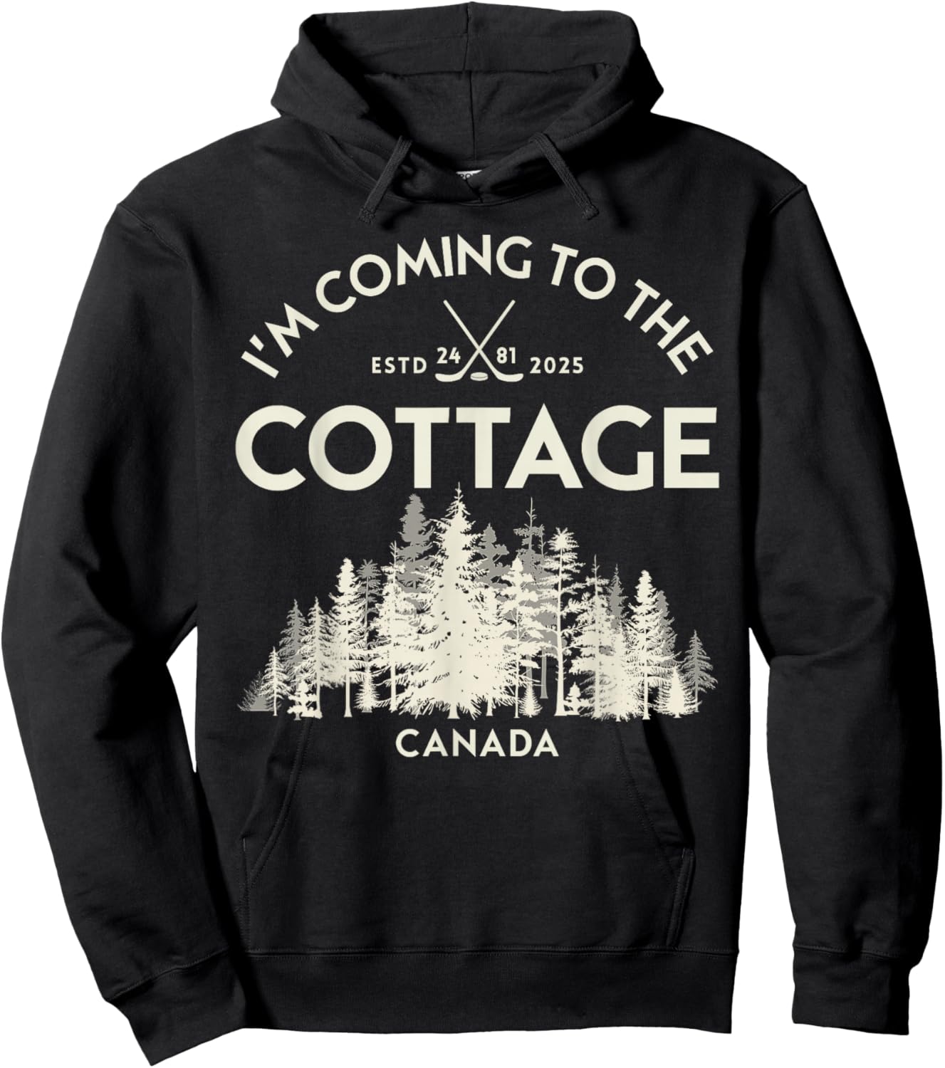 Vintage I'm Coming to The Cottage Hockey Romance LGBT Hoodie - Hoodie | Black