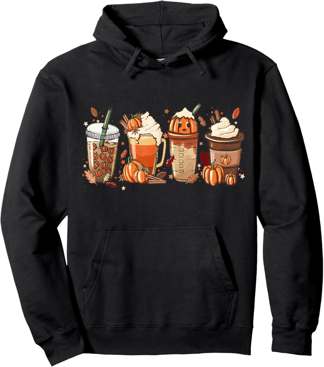 Pumpkin Spice Latte, Fall Coffee, Pumpkin Spice,Thanksgiving Hoodie - Hoodie | Black