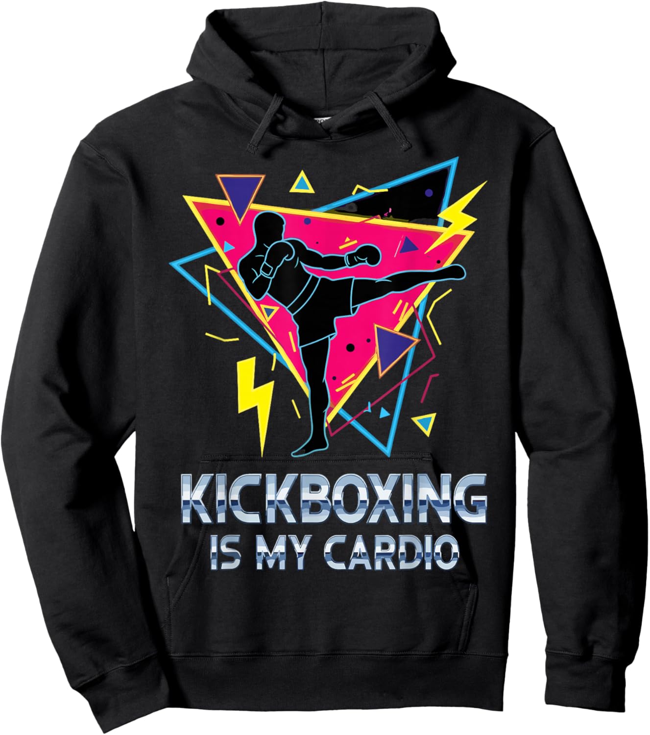 Kickboxing is My Cardio Retro Workout Martial Arts Boxing Hoodie - Hoodie | Black