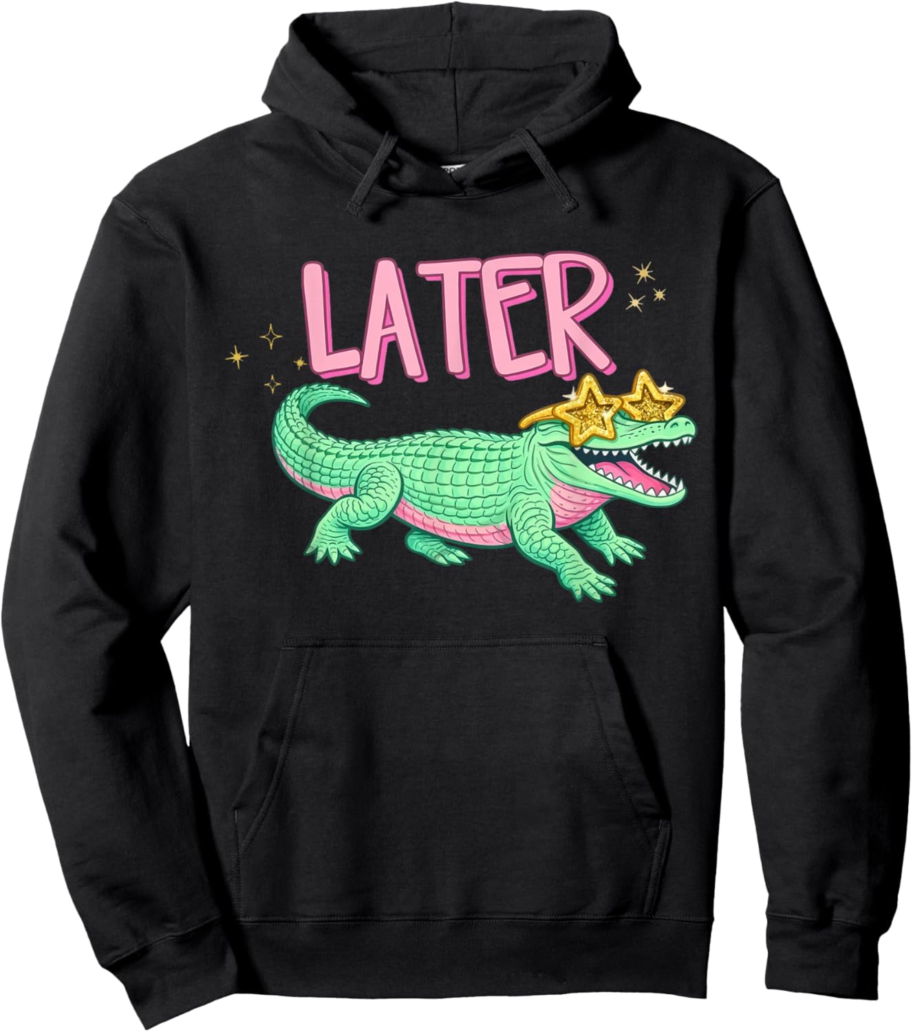Funny Later Gator Alligator Girly Summer Beach Vibes Coastal Hoodie - Hoodie | Black