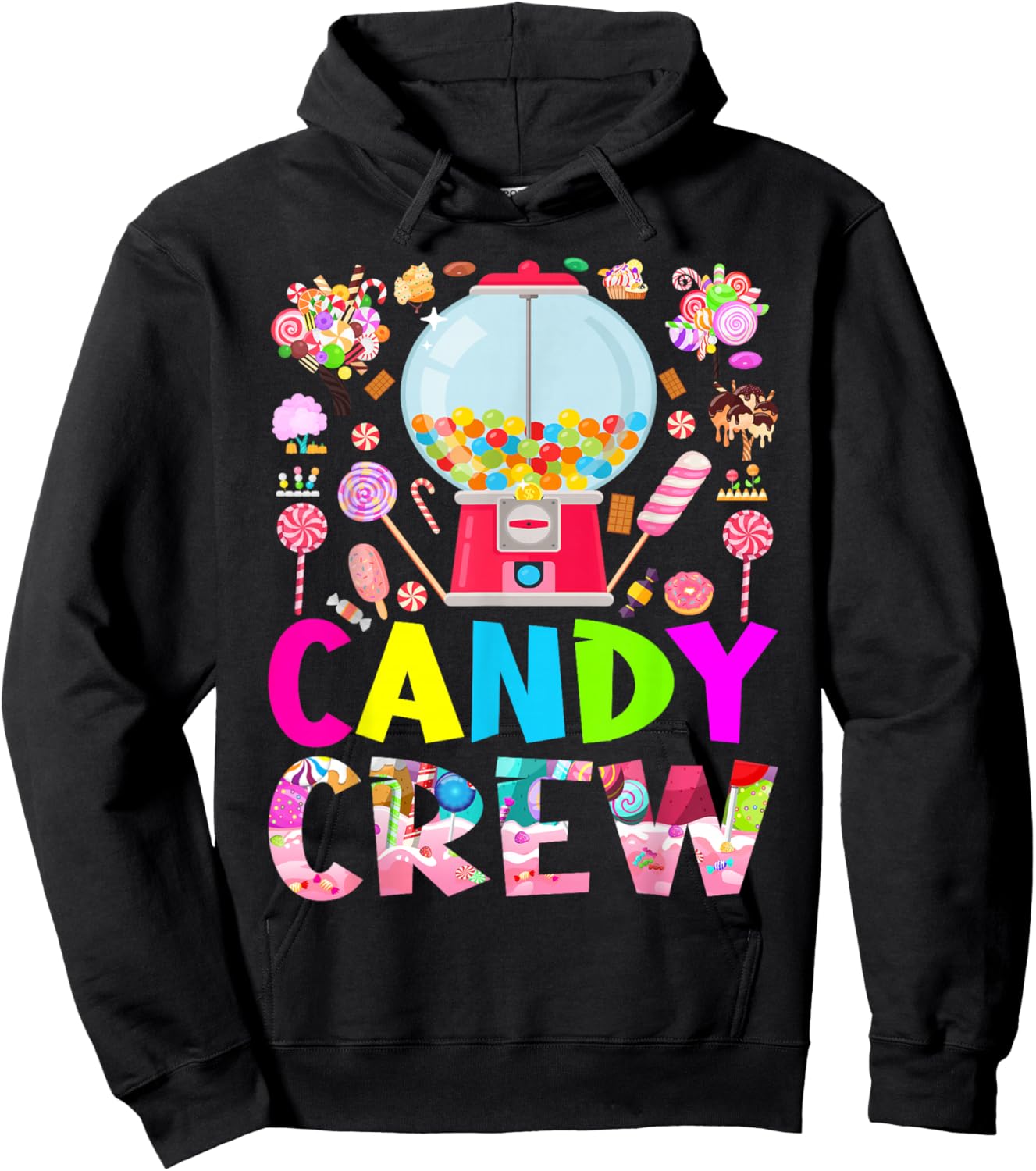 Candy Land Candy Crew Decorations Sweetie Candy Squad Hoodie - Hoodie | Black