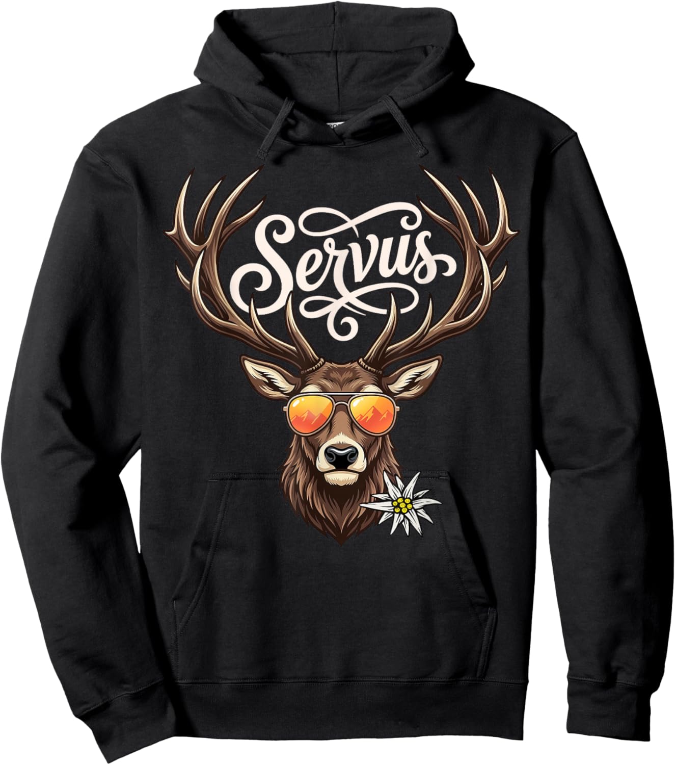 Servus Herren Trachtenshirt Damen Outfit Trachten Hoodie - Hoodie | Black