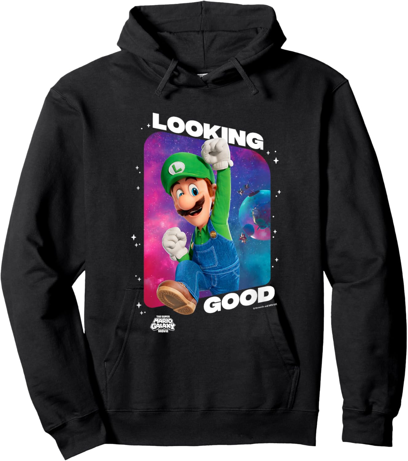 The Super Mario Galaxy Movie Looking Good Luigi Hoodie - Hoodie | Black