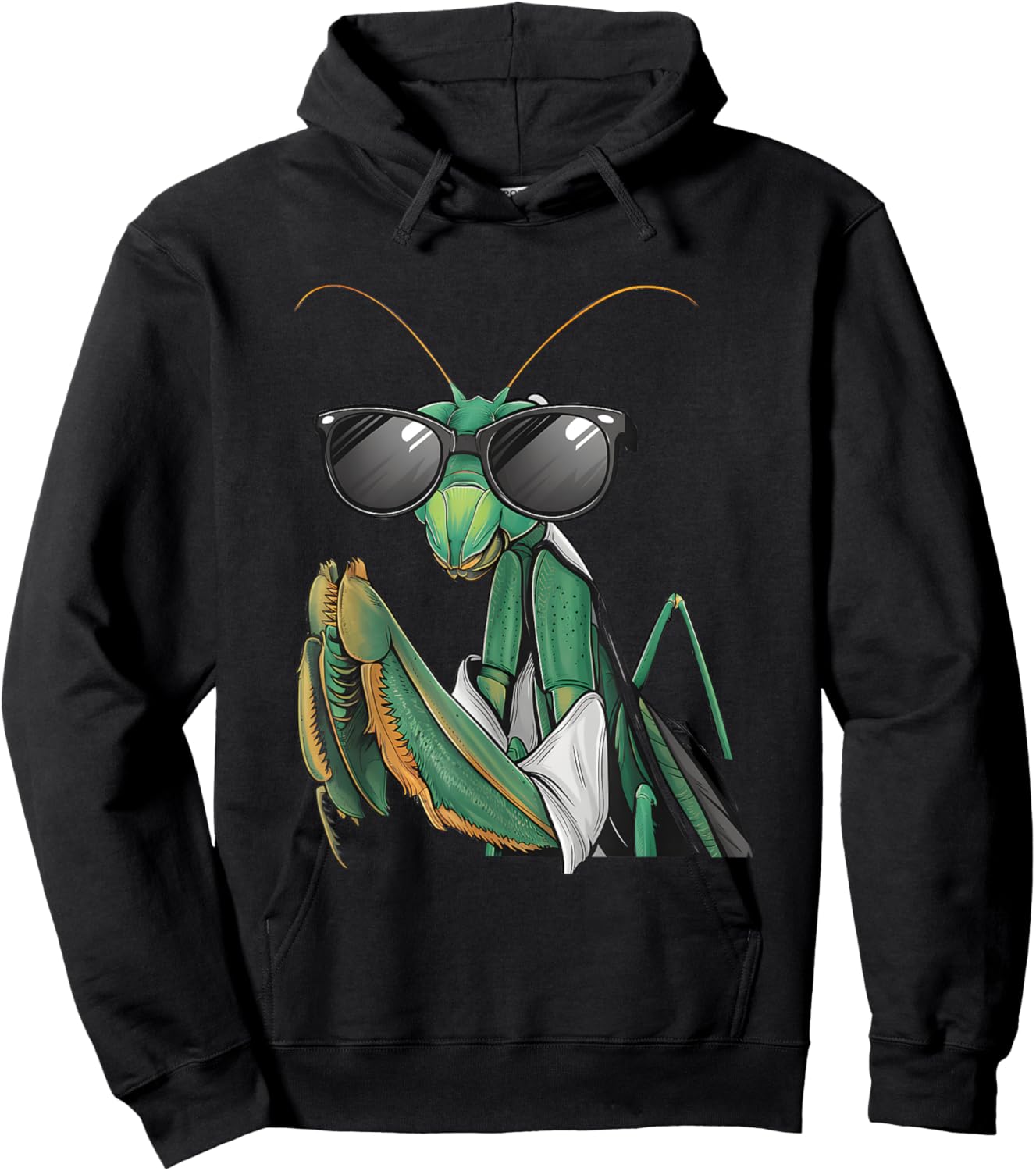 Praying Mantis Wearing Sunglass Costume Funny Bug Insect Hoodie - Hoodie | Black