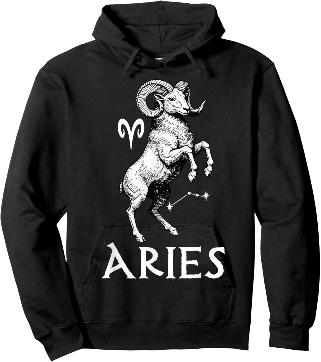 Aries Zodiac Sign Astrology Horoscope Birthday Vintage Hoodie - Hoodie | Black