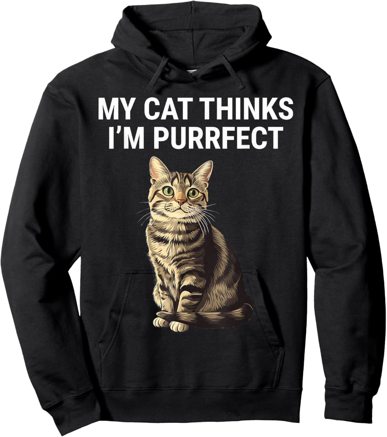 My Cat Thinks I'm Purrfect Funny Cat Lover Hoodie - Hoodie | Black
