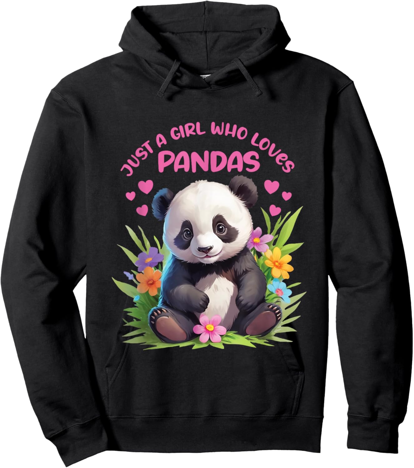 Just A Girl Who Loves Pandas Design Hoodie - Hoodie | Black