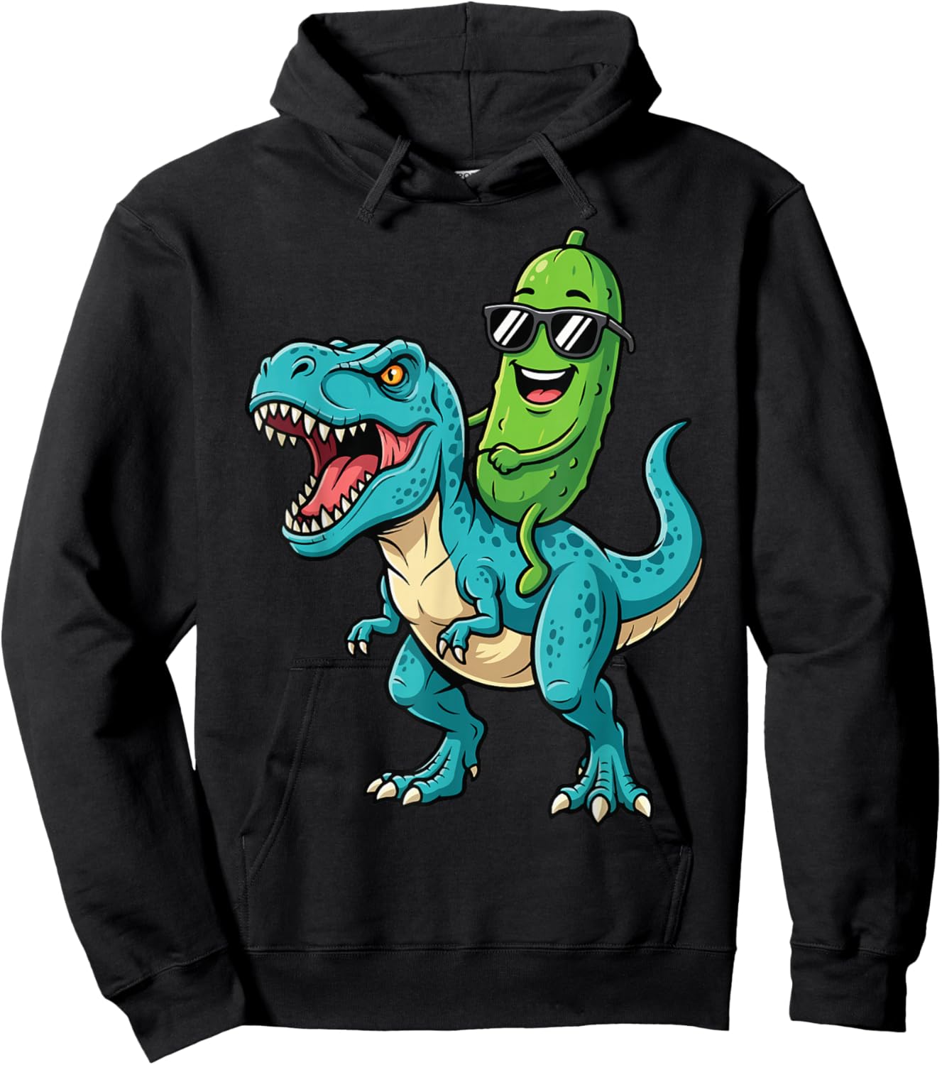 Pickles Riding A T-Rex Hoodie - Hoodie | Black