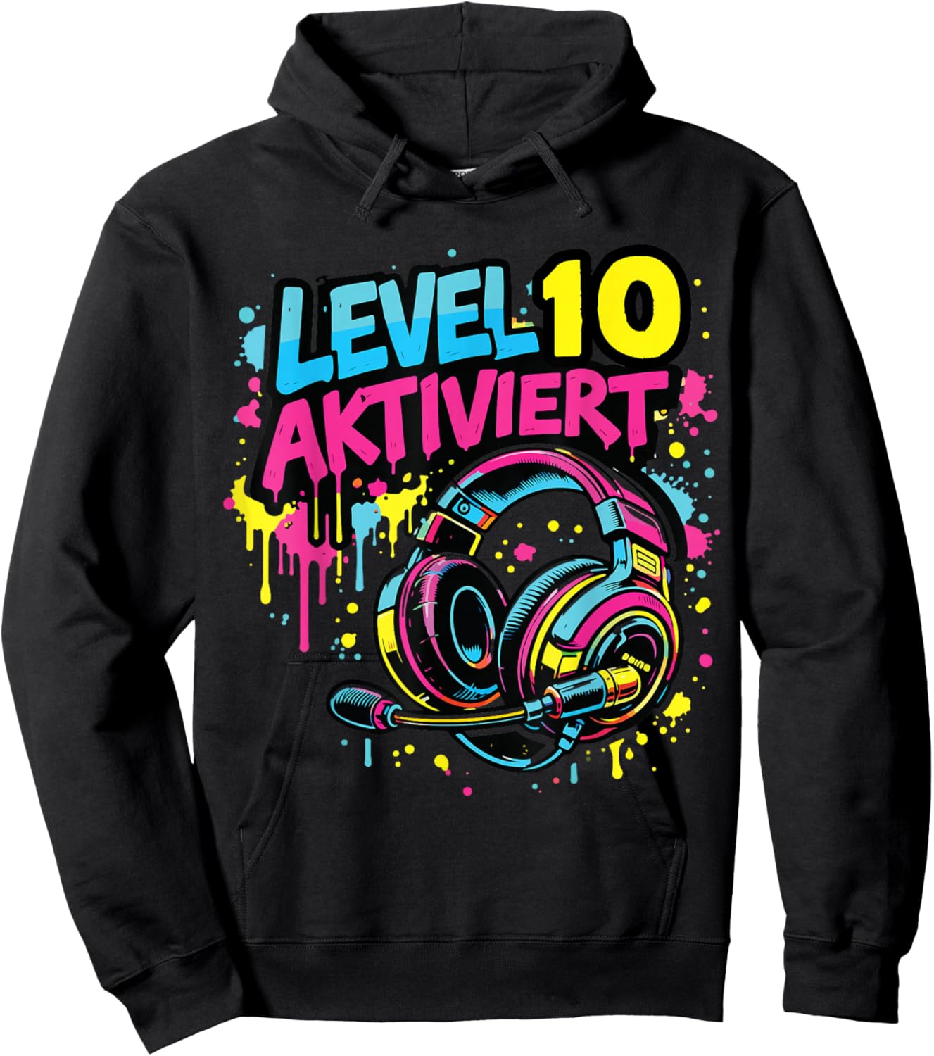 10. Geburtstag Jungen Video Gamer Level 10 Aktiviert Kids Hoodie - Hoodie | Black