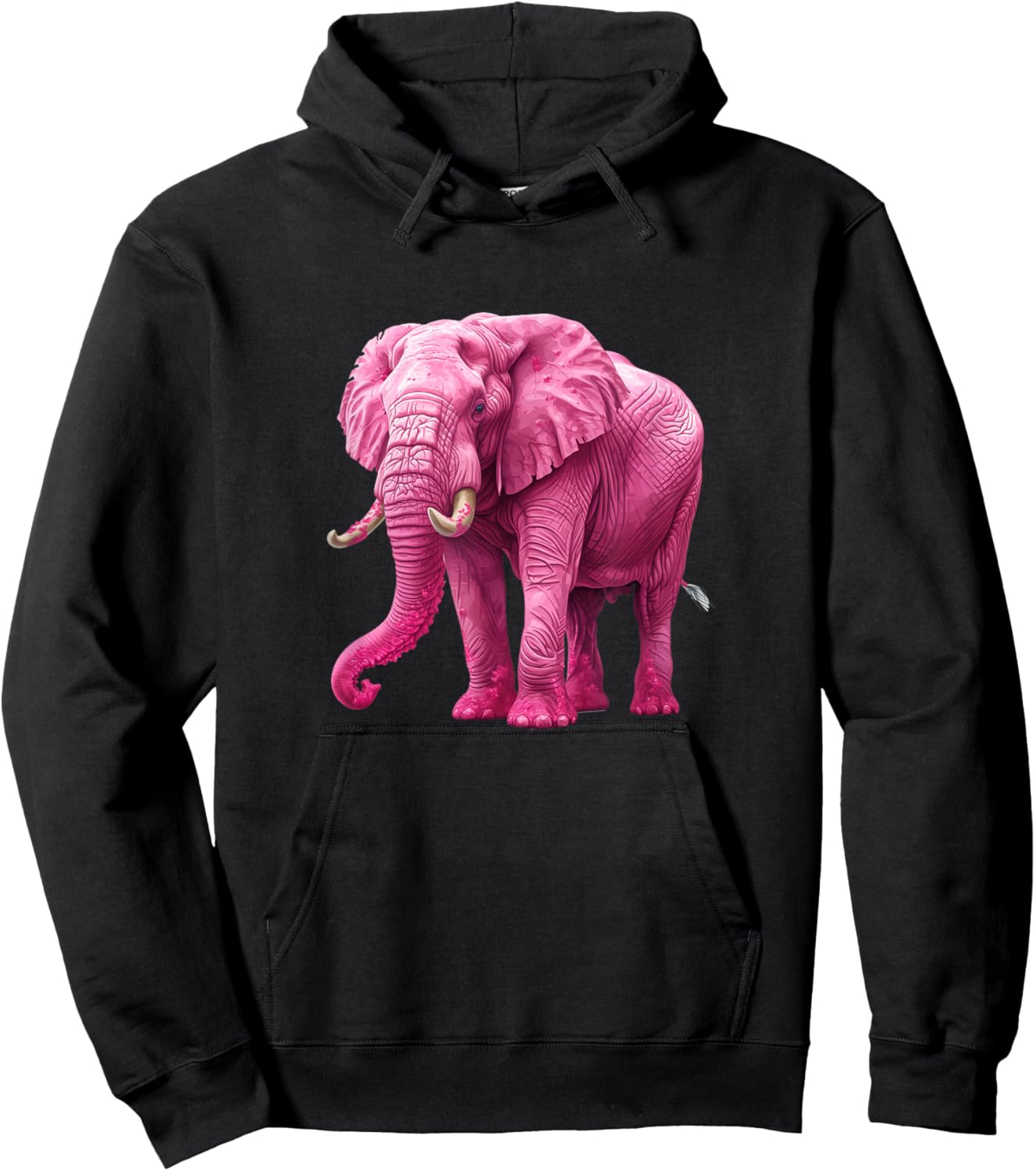 Fun Elephant Lover Cool Pink Elephant Hoodie - Hoodie | Black