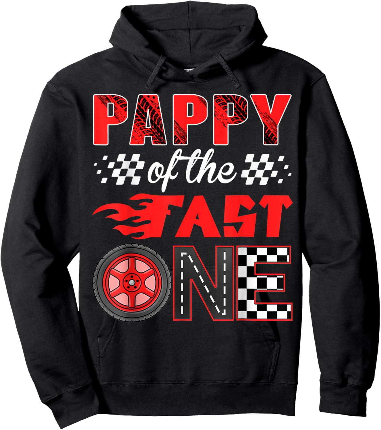 Pappy of The Fast One Birthday 1st Race Car Family Hoodie - Hoodie | Black