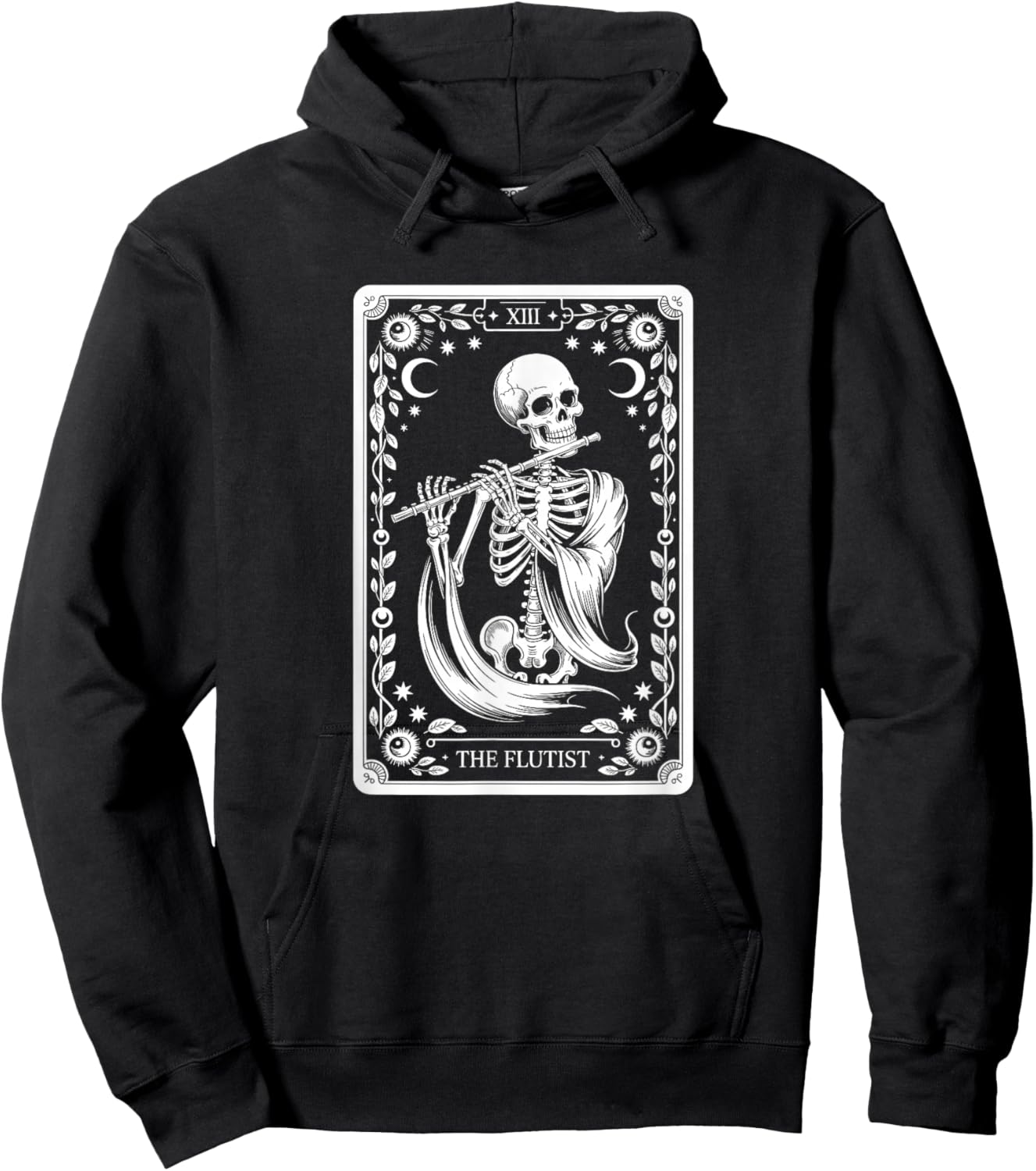 The Flutist Tarot Card, Flute Player Hoodie - Hoodie | Black