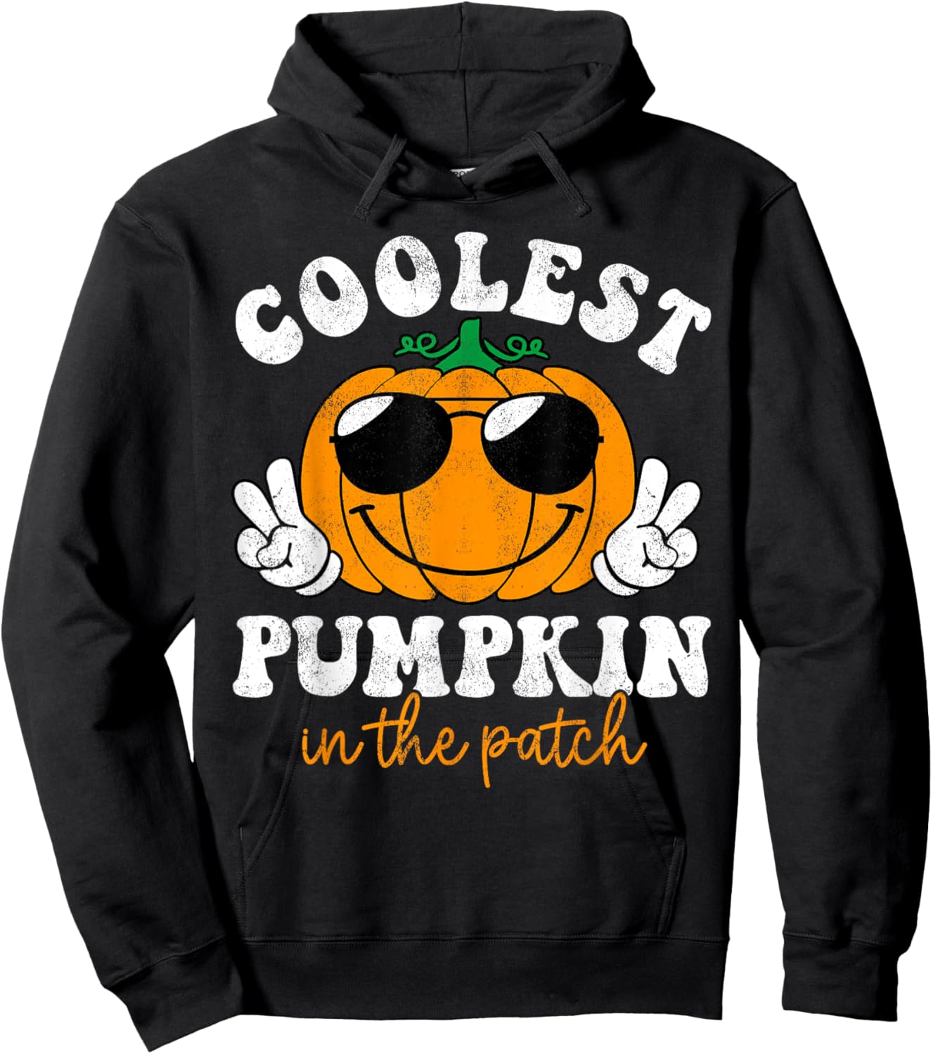 Groovy Coolest Pumpkin In The Patch Halloween Toddler Boys Hoodie - Hoodie | Black