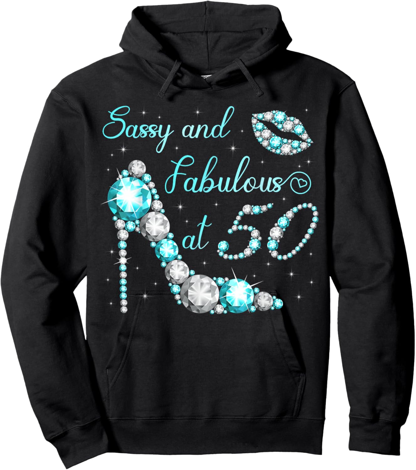 Sassy and Fabulous at 50 Years Old High Heel 50th Birthday Hoodie - Hoodie | Black