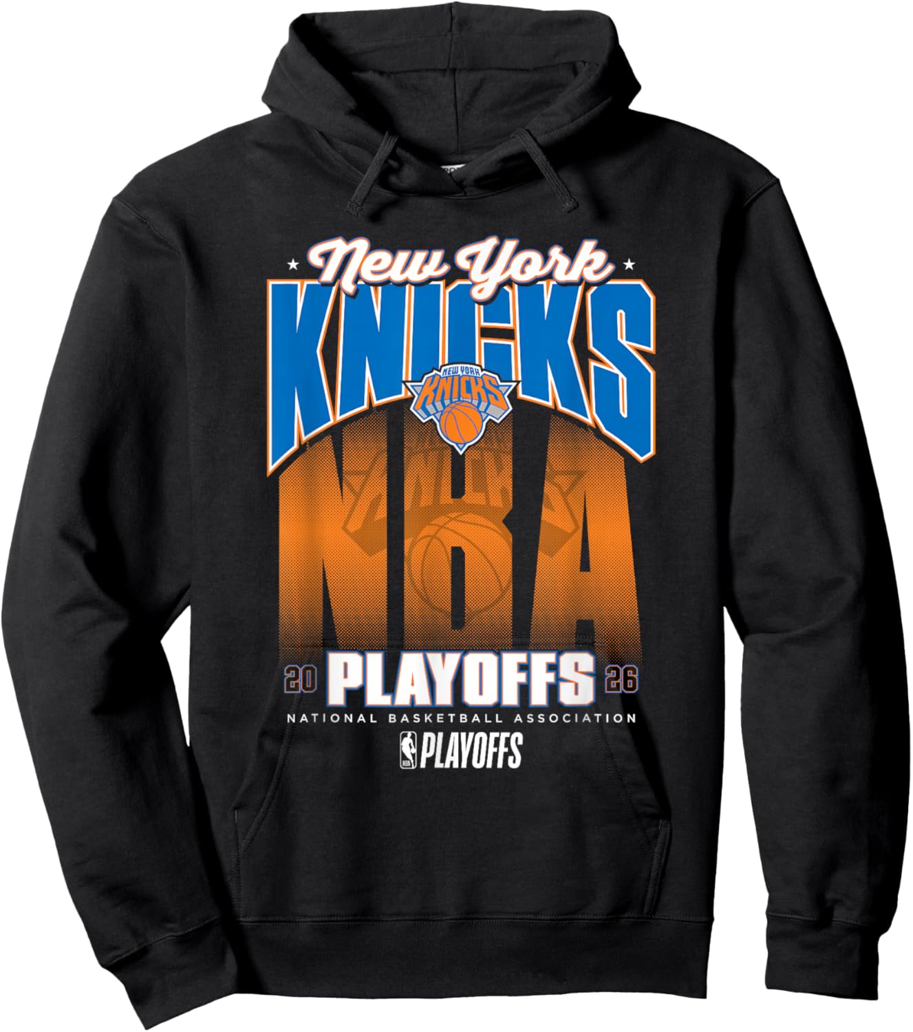 NBA Official 2026 Playoffs New York Knicks Fade Hoodie - Hoodie | Black