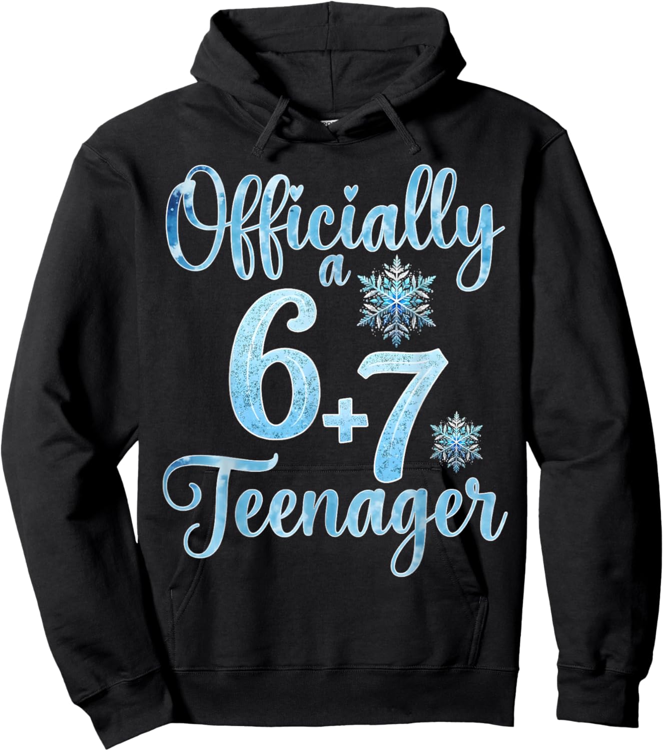13th Birthday 6+7 Year Old 13 Official Teenager Snowflakes Hoodie - Hoodie | Black