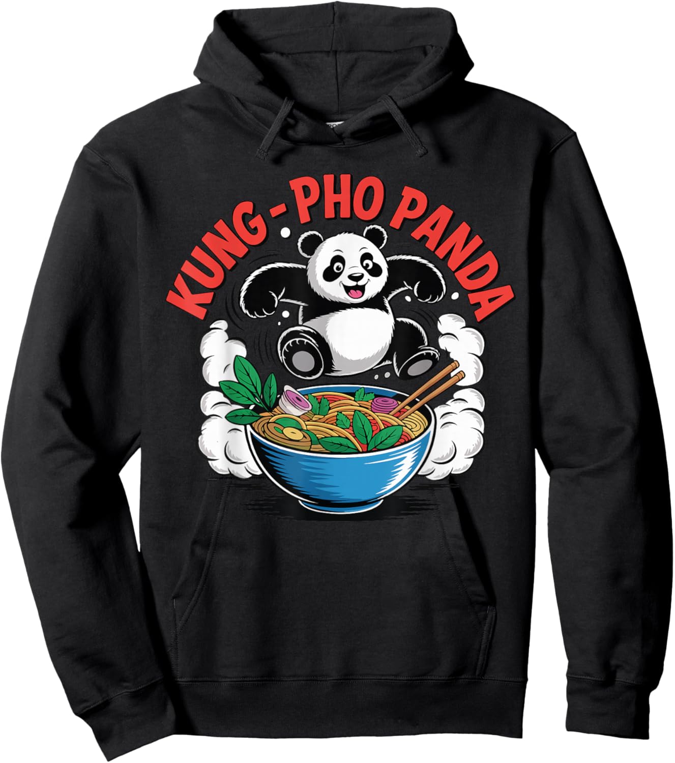 Pholicious Panda Vietnamese Pho Lover Design Kung Fu Hoodie - Hoodie | Black