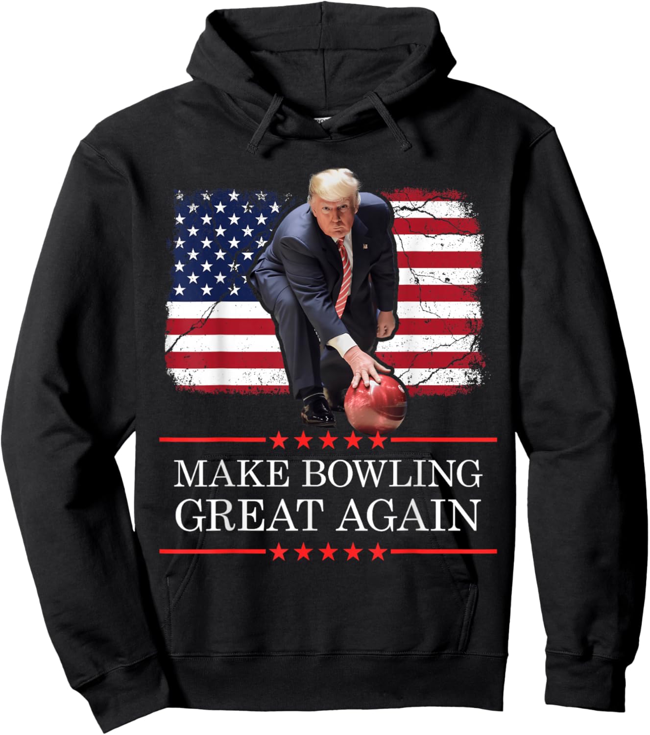 Make Bowling Great Again - Funny Trump Bowling Player Hoodie - Hoodie | Black