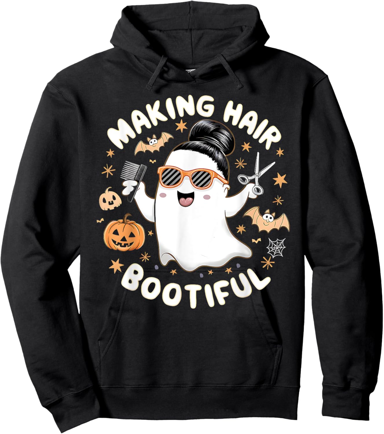 Making Hair Bootiful Halloween Ghost Barber Hoodie - Hoodie | Black