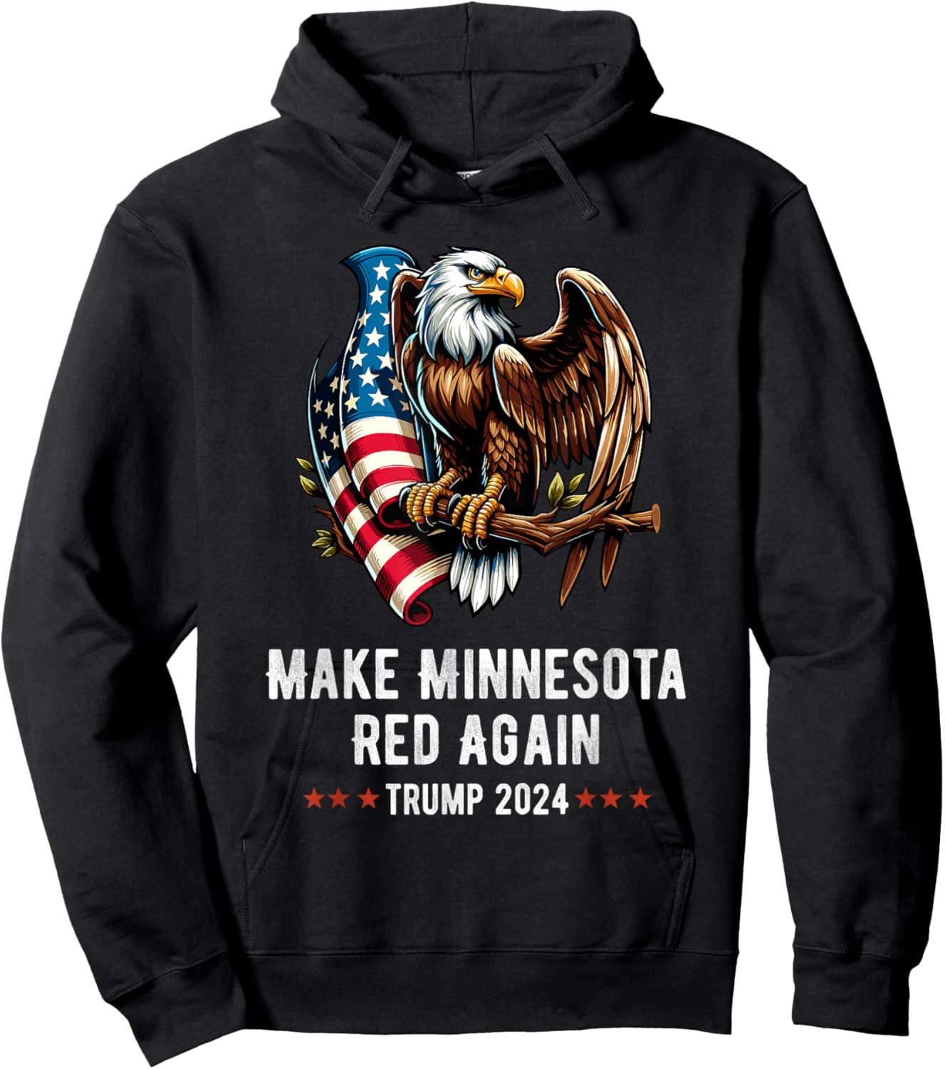 Make Minnesota Red Again Eagle Republican Trump 2024 Hoodie - Hoodie | Black