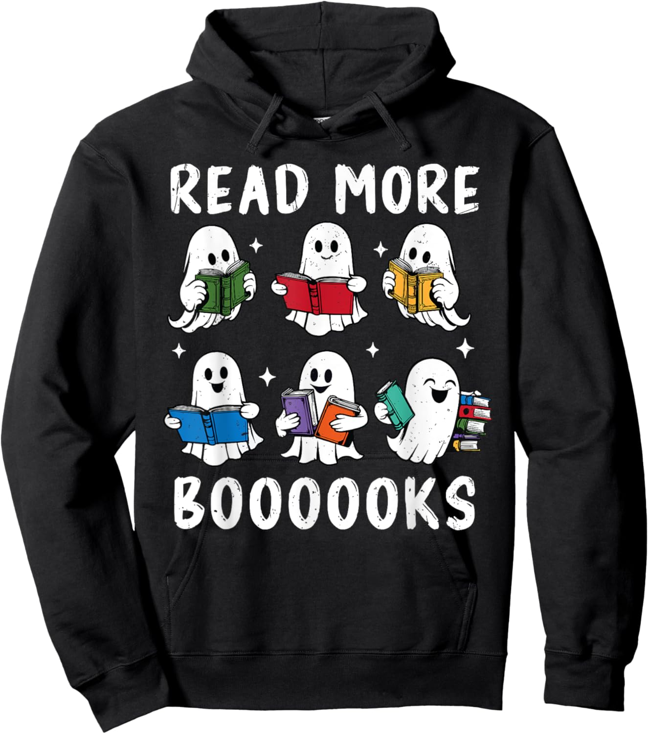 Read More Boooooks Funny Ghosts Reading Books Librarian Hoodie - Hoodie | Black