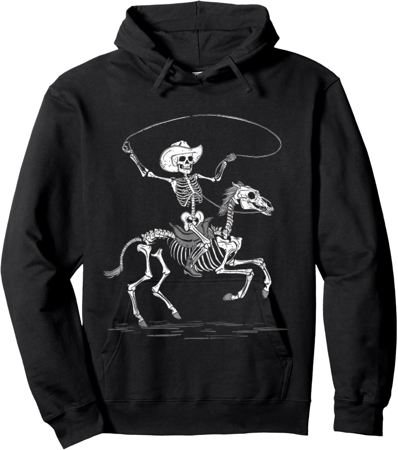 Halloween Cowboy Horse Skeleton Costume Hoodie - Hoodie | Black