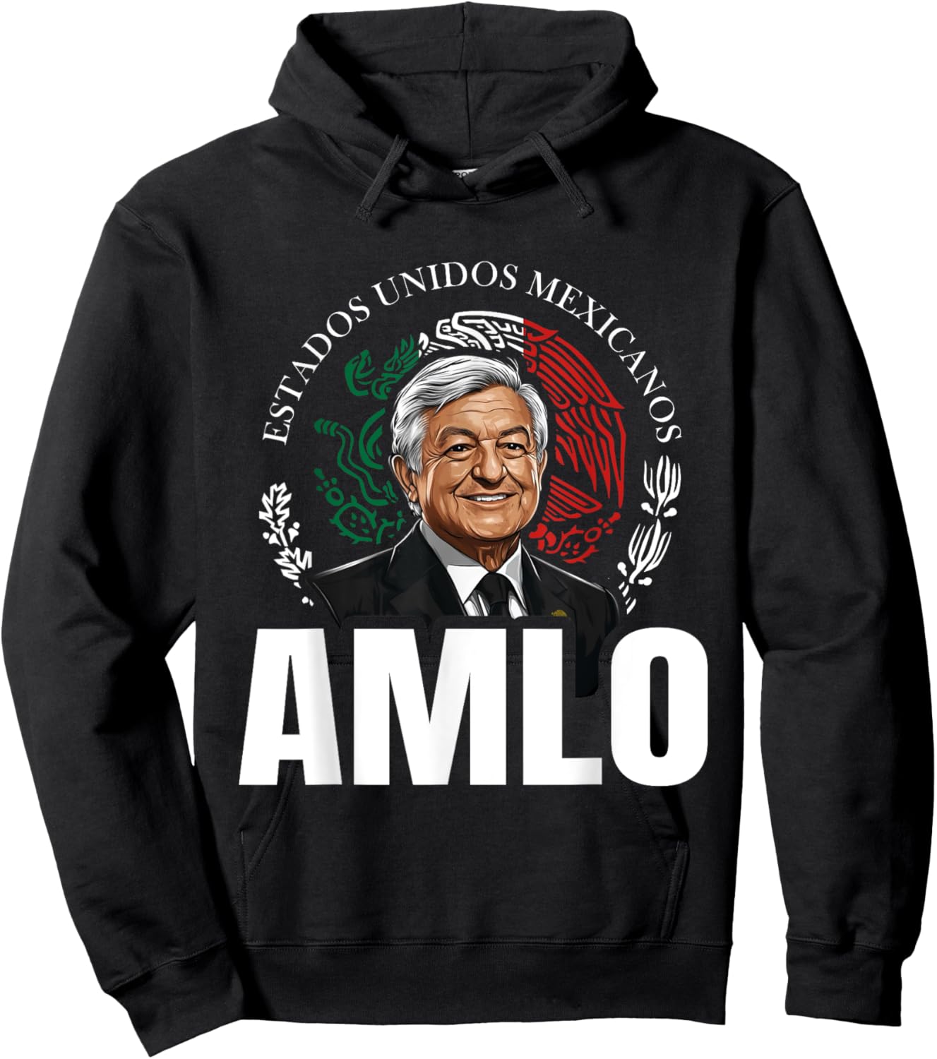 AMLO Aguila Mexicana Tricolor Lopez Obrador Mexican Eagle Hoodie - Hoodie | Black