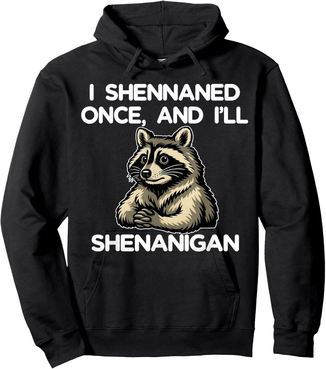 If I Shennaned Once I'll Shenanigan Raccoon St Patrick's Day Hoodie - Hoodie | Black