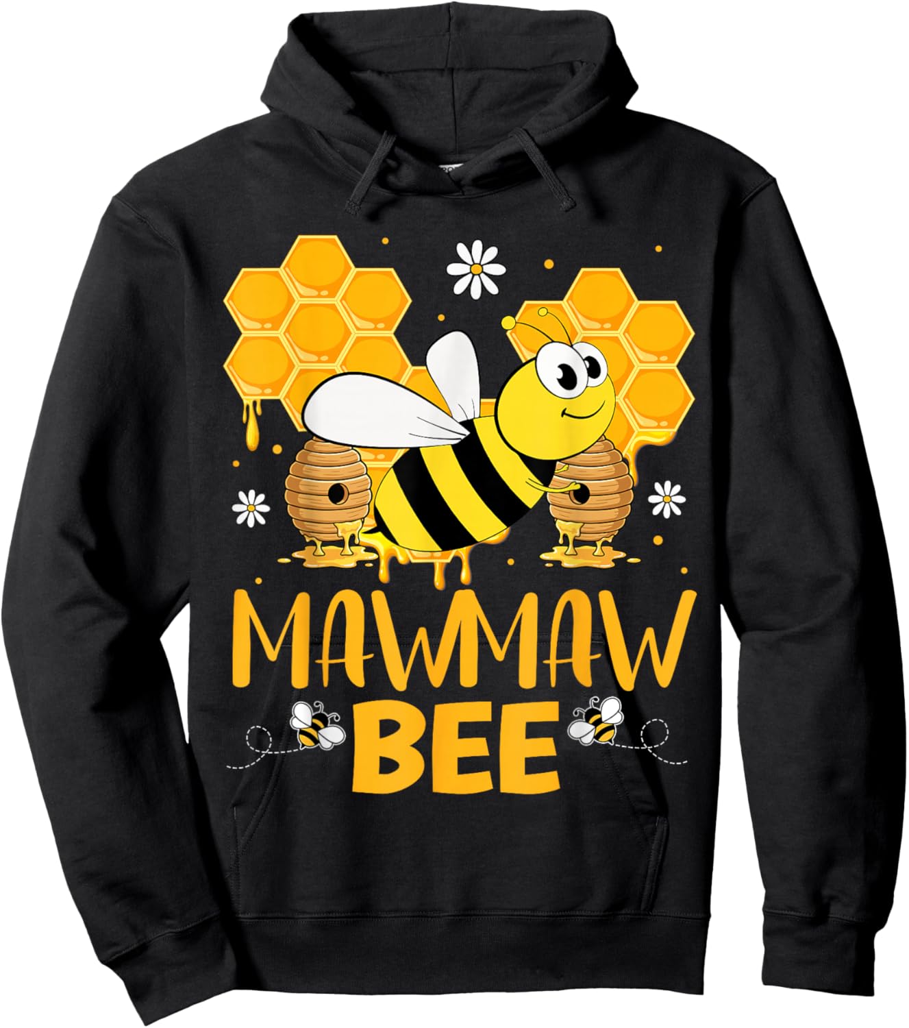 Mawmaw Bee Cute Beekeeping Birthday Party Matching Family Hoodie - Hoodie | Black