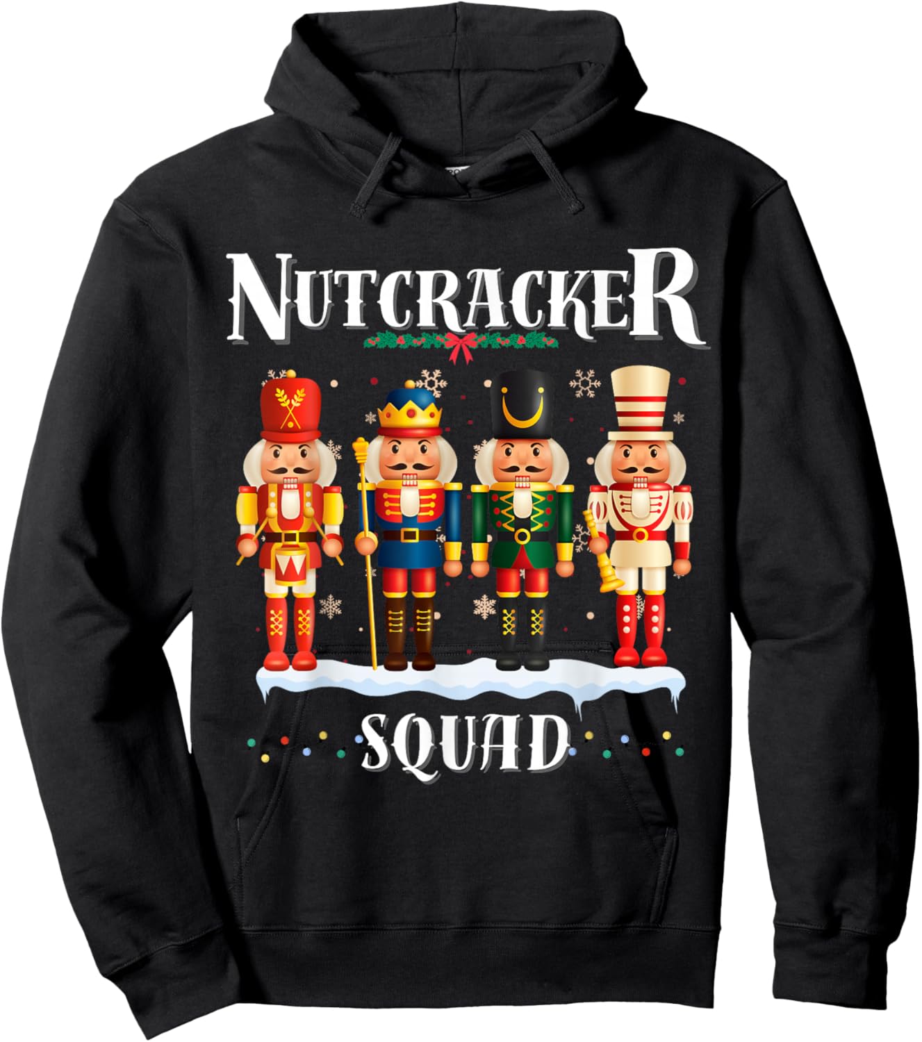 Nutcracker Squad Christmas Pajama Holiday Fun Festive boys Hoodie - Hoodie | Black