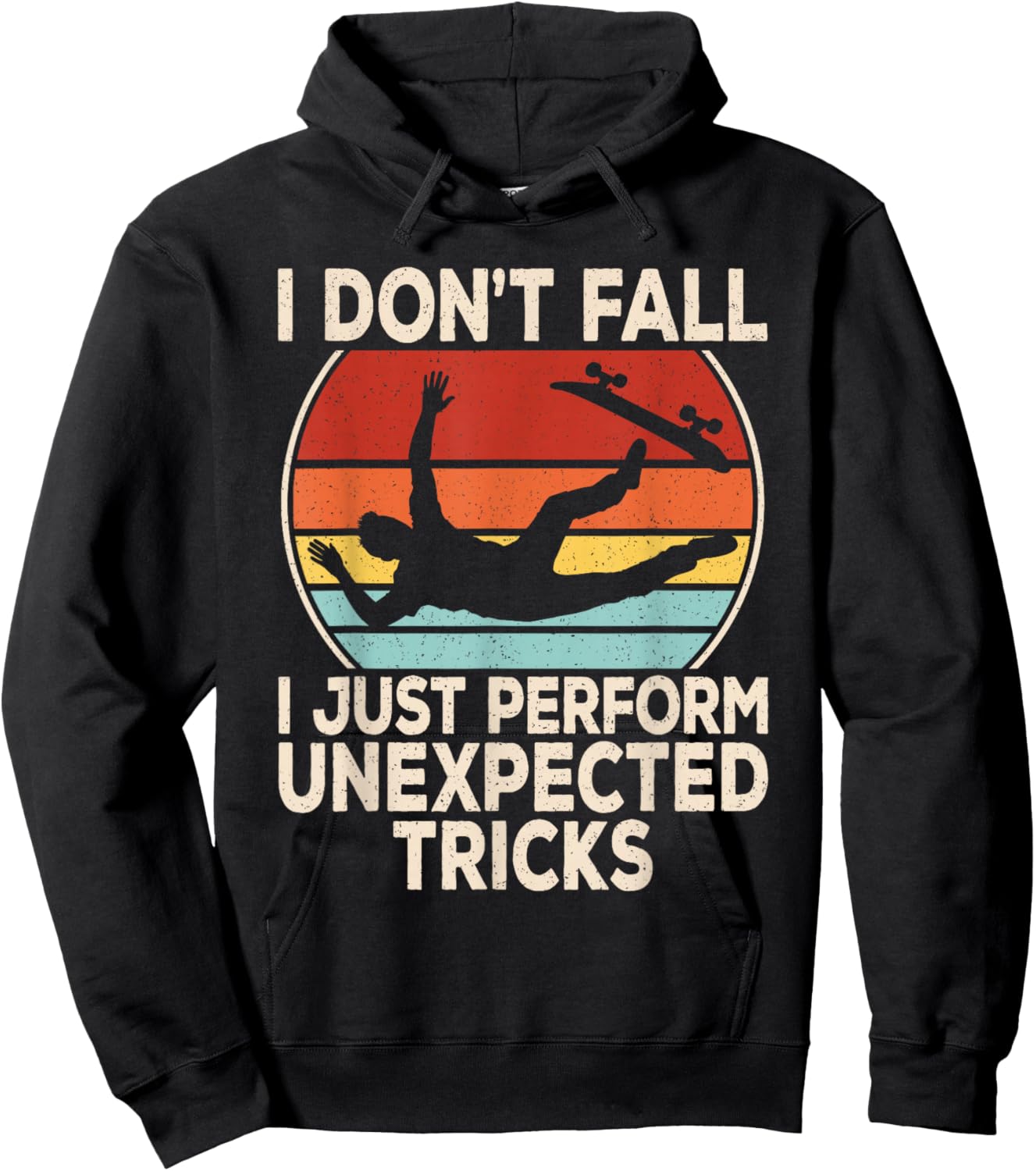 Funny Skater Skateboard Retro Skating Lover Men Boys Kids Hoodie - Hoodie | Black