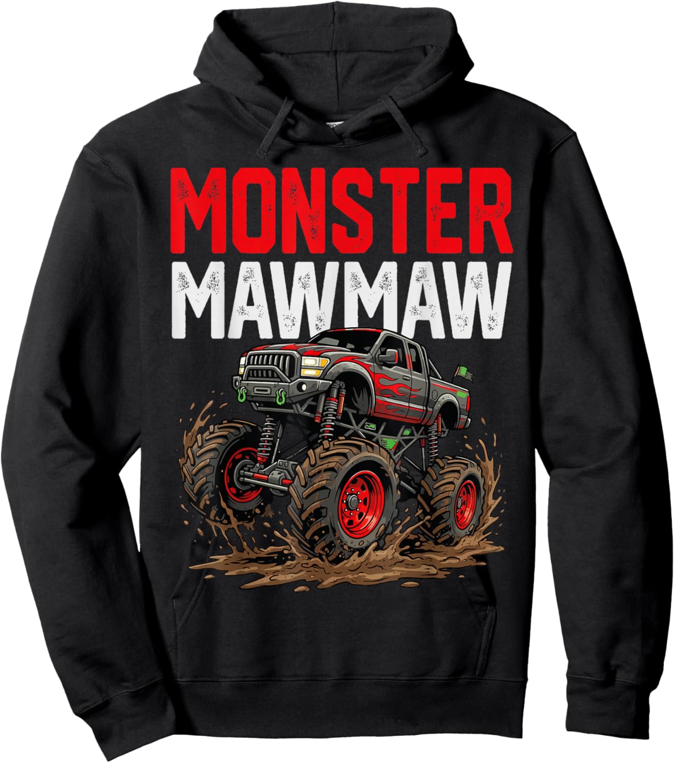 Monster Mawmaw Monster Truck Mothers Day Family Matching Hoodie - Hoodie | Black