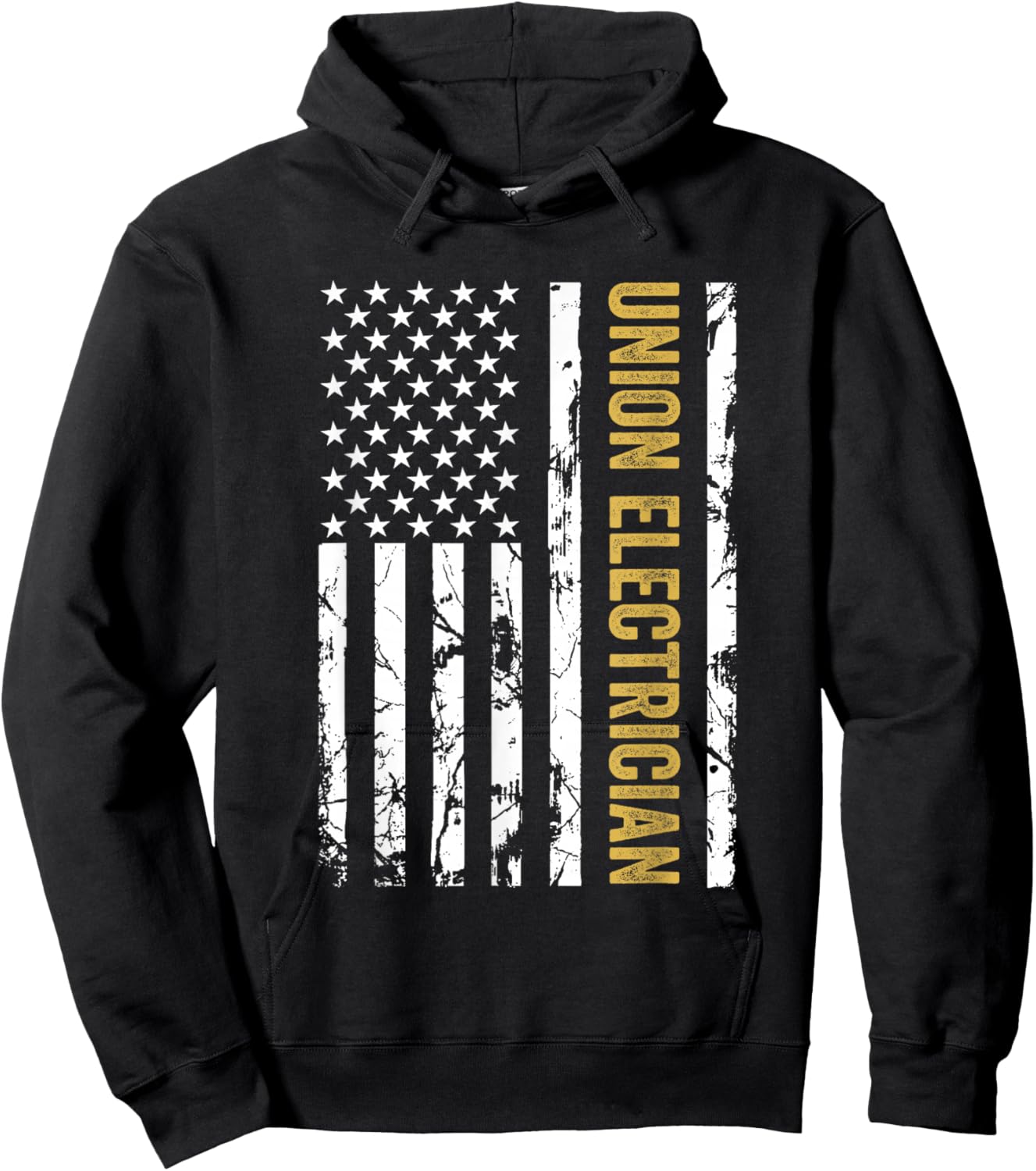 Union Electrician USA American Flag Pro Union Workers Rights Hoodie - Hoodie | Black