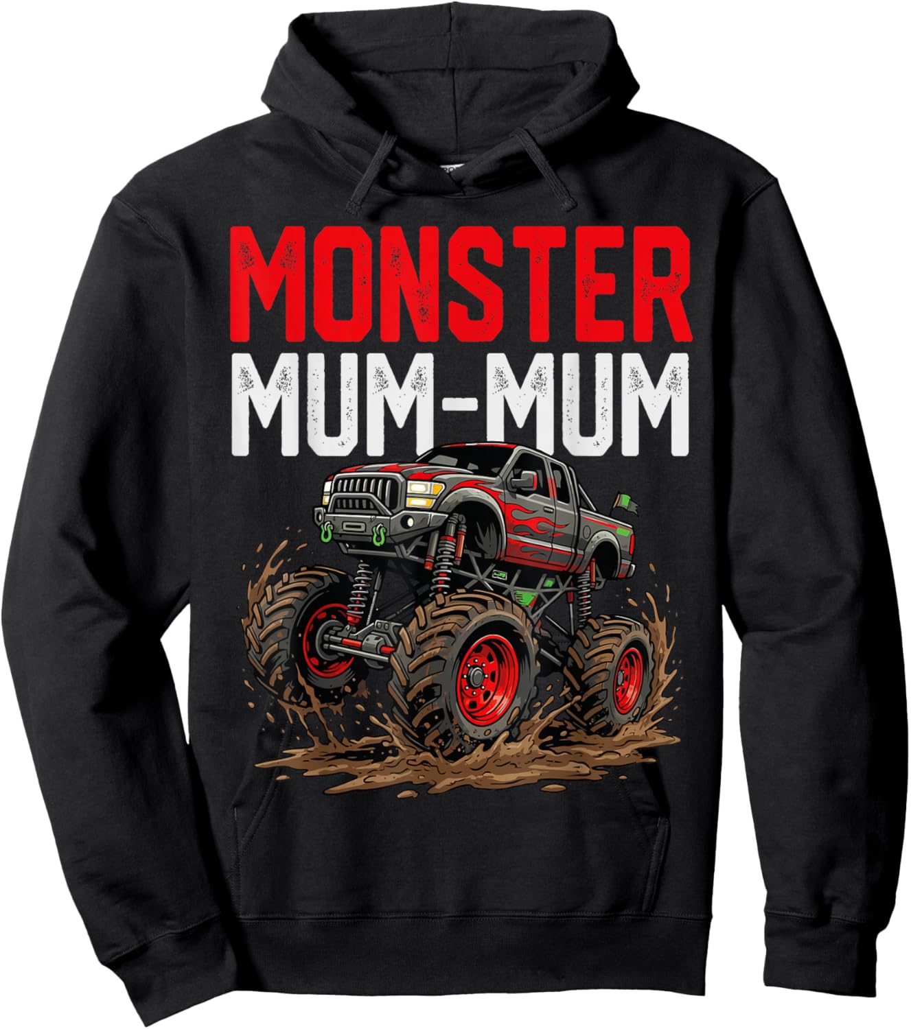 Monster Mum-Mum Monster Truck Mothers Day Family Matching Hoodie - Hoodie | Black