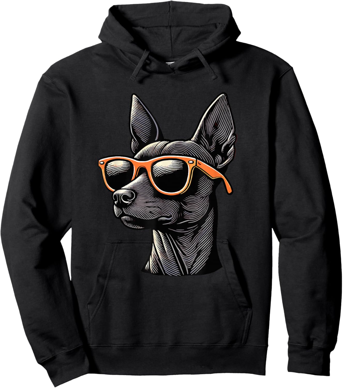Retro Sunglasses Xoloitzcuintle Mexican Hairless Dog Xolo Hoodie - Hoodie | Black