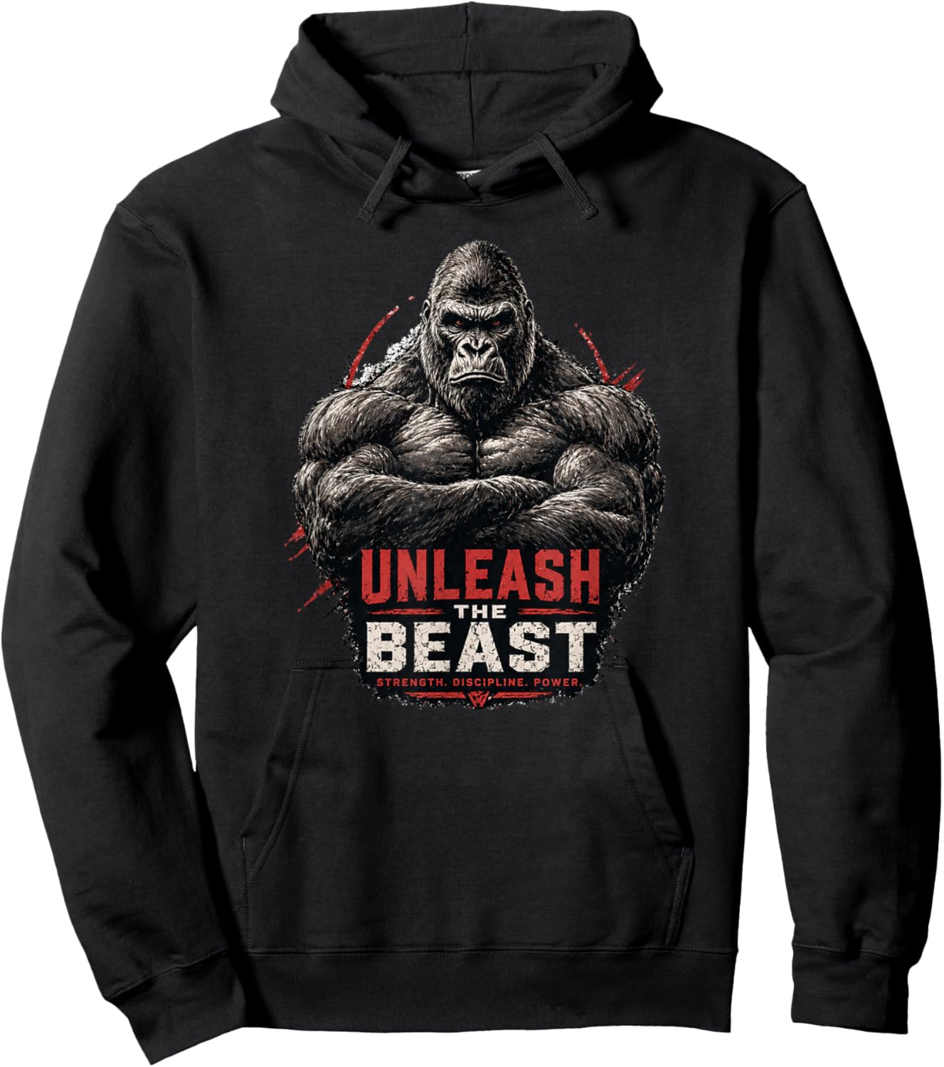 Bodybuilding and Weightlifting Gorilla Fitness Muscle Design Hoodie - Hoodie | Black