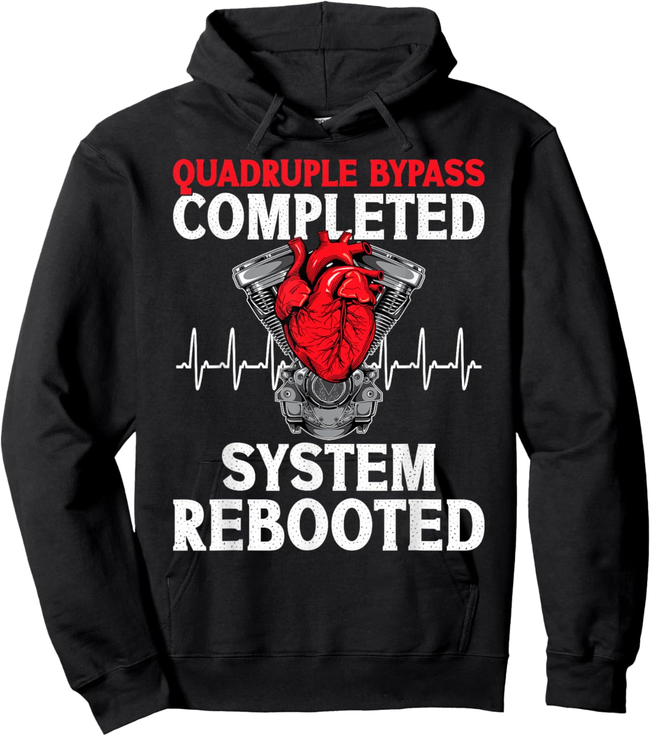 Quadruple Bypass Completed Quadruple Bypass Surgery Recovery Hoodie - Hoodie | Black