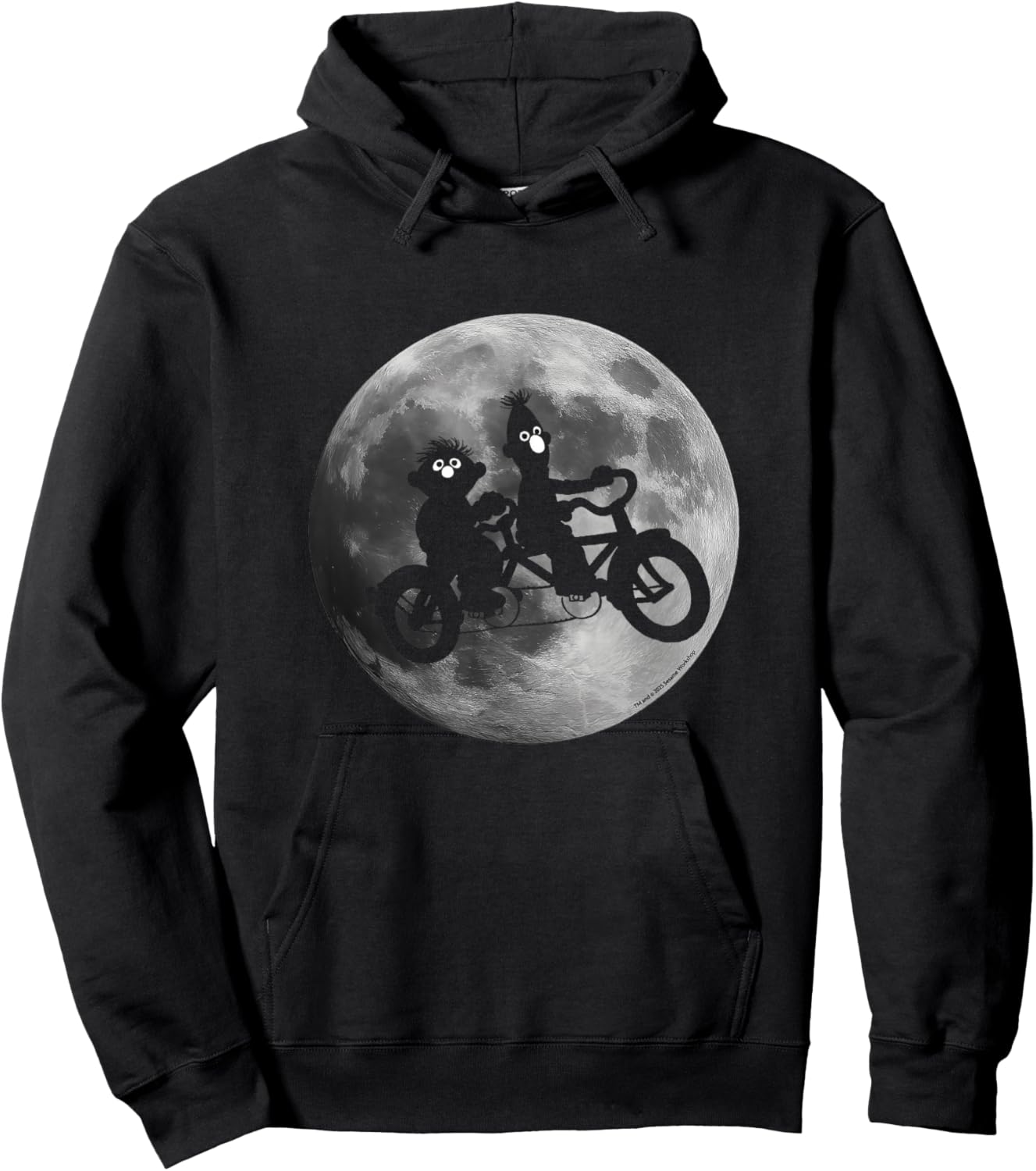Sesame Street Ernie and Bert in Moonlight Shadow Bicycle Hoodie - Hoodie | Black