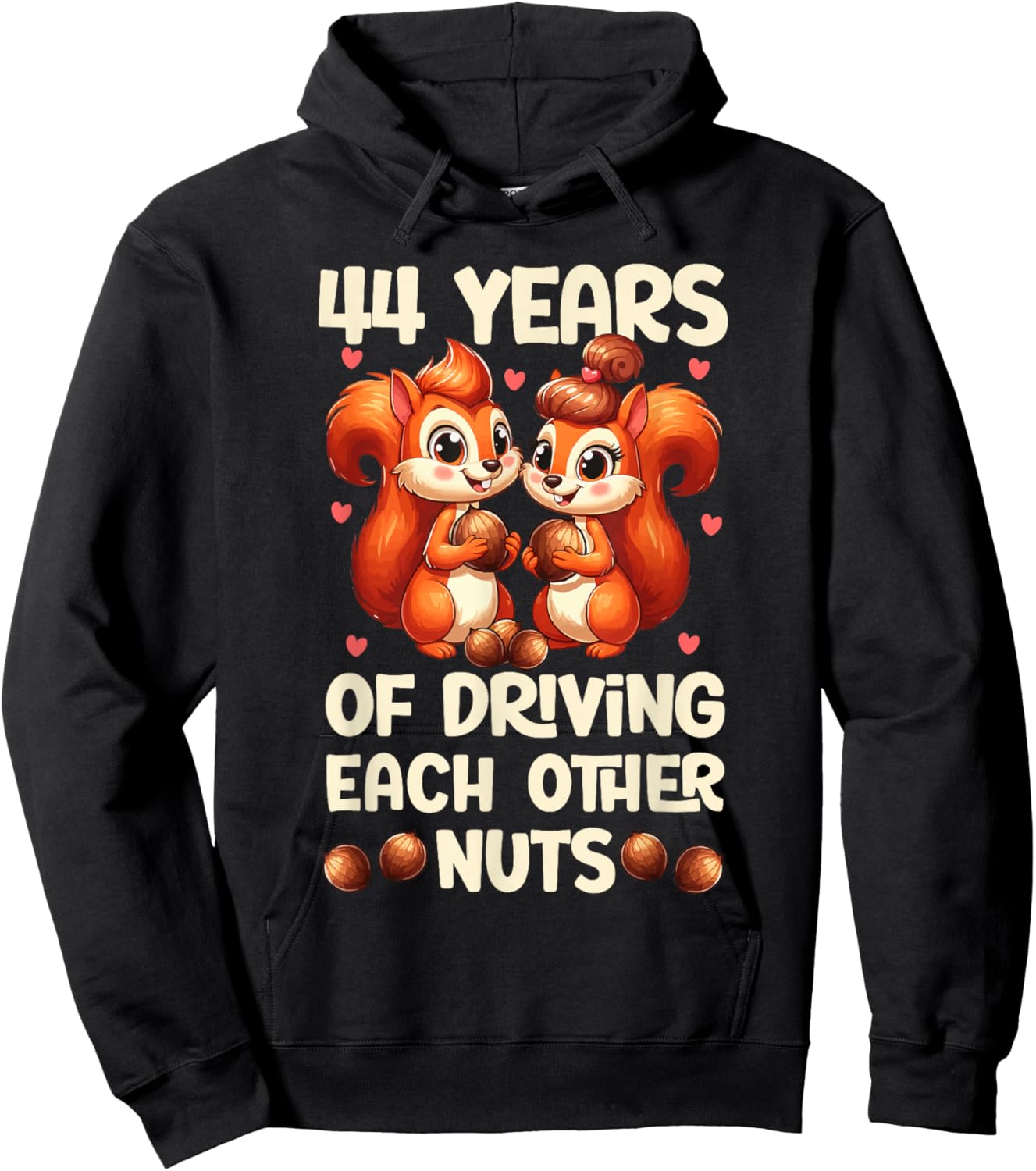 44th Wedding Anniversary 44 Years of Driving Each Other Nuts Hoodie - Hoodie | Black