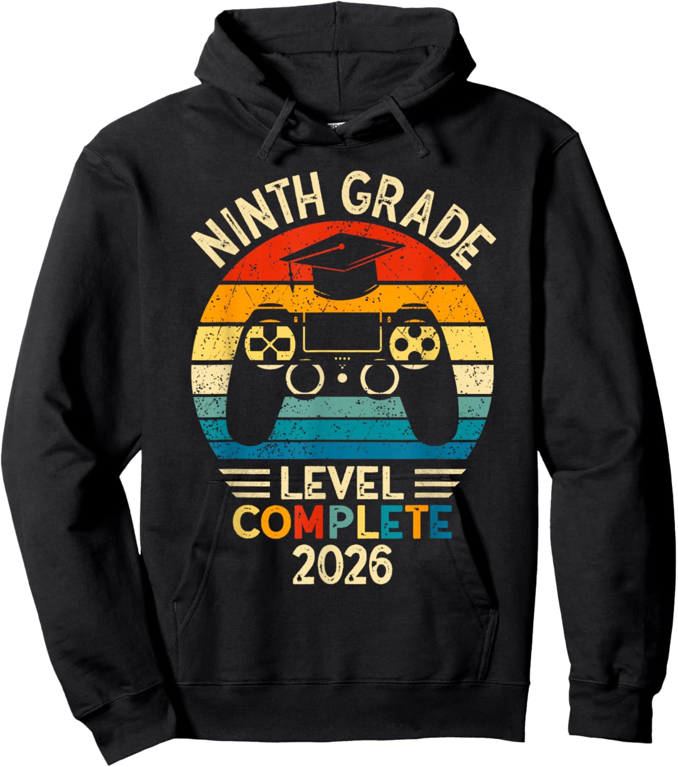 9th Grade Graduation 2026 Level Complete Gamer Hoodie - Hoodie | Black