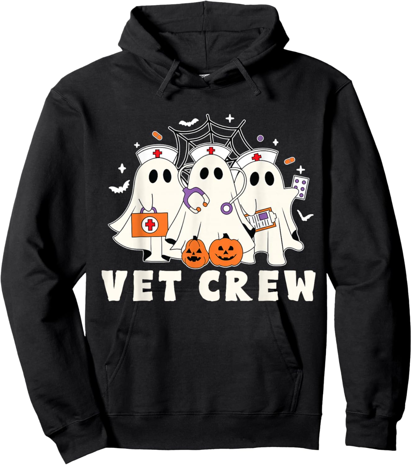 Vet boo crew Veterinarian veterinary technician Halloween Hoodie - Hoodie | Black