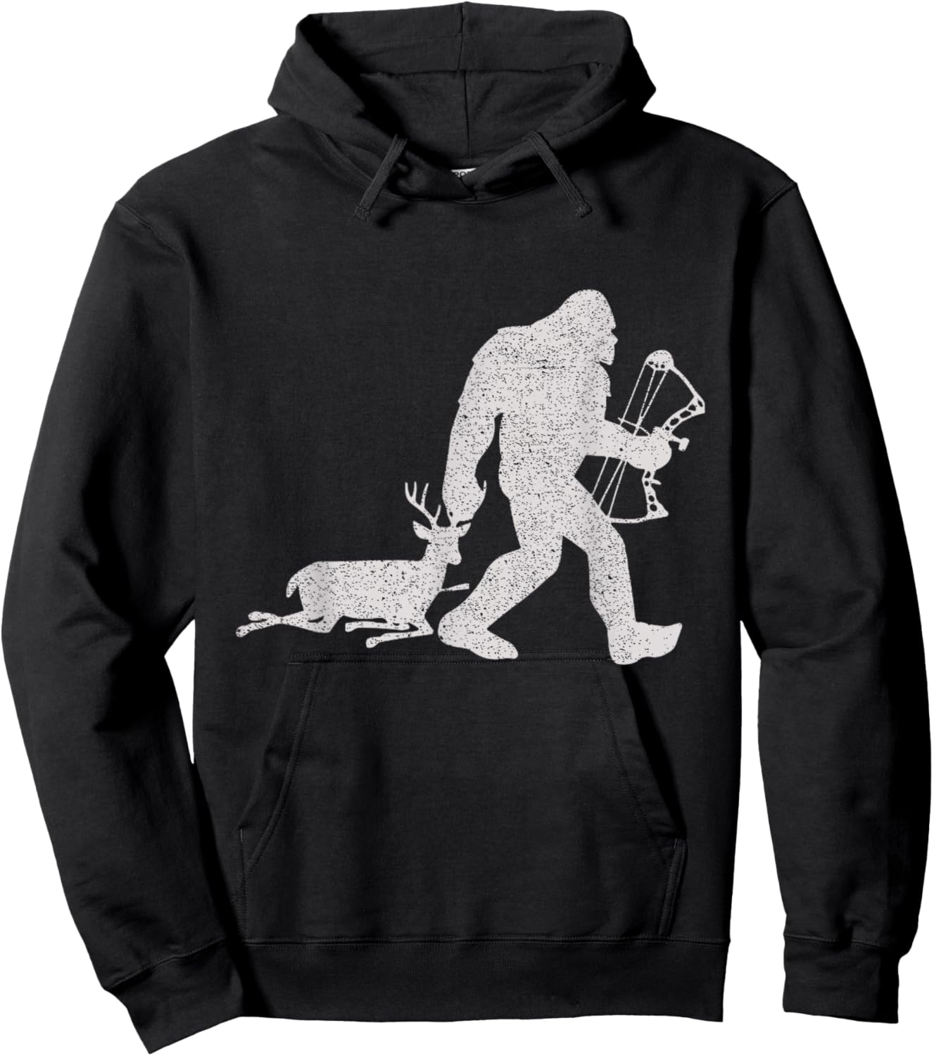 Bigfoot Bags a Deer Big Foot Deer Bow Hunting Hoodie - Hoodie | Black