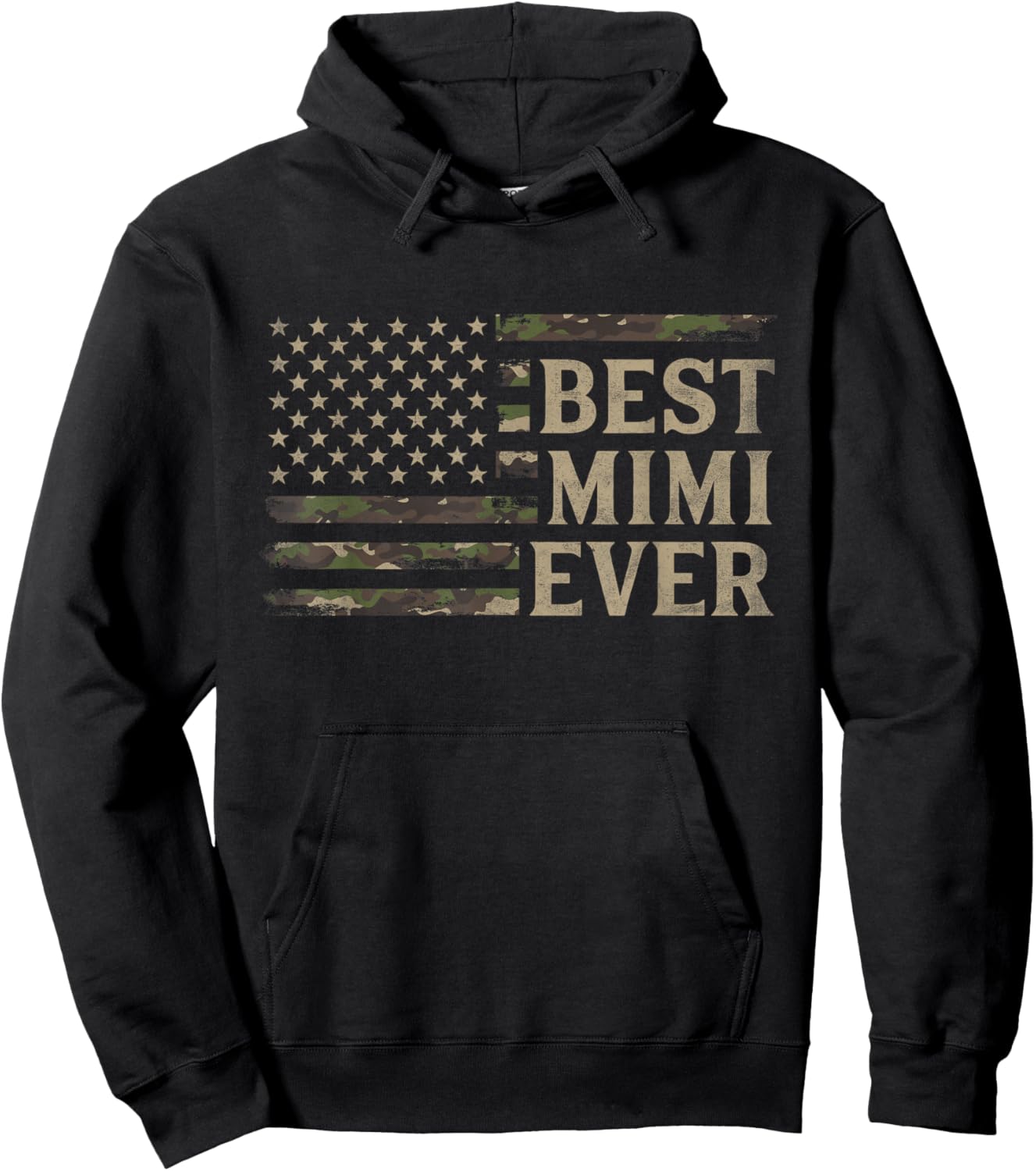 Camo Best Mimi Ever USA Flag Mothers Day Grandma Hoodie - Hoodie | Black