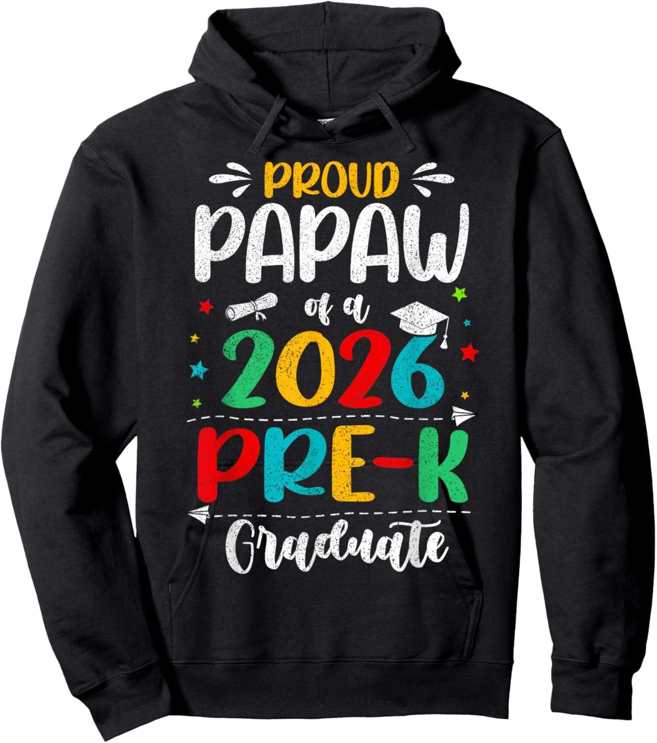 Proud Papaw of A 2026 Pre K Graduate Boy Girl Kids Hoodie - Hoodie | Black