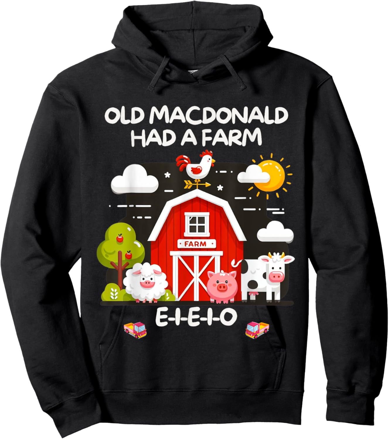 Old MacDonald Had a Farm E-I-E-I-O Boy Toddler Kids Birthday Hoodie - Hoodie | Black