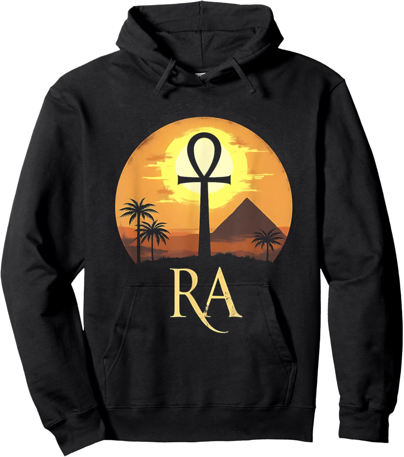 Ra Egyptian Sun God Ankh of Ra Hoodie - Hoodie | Black