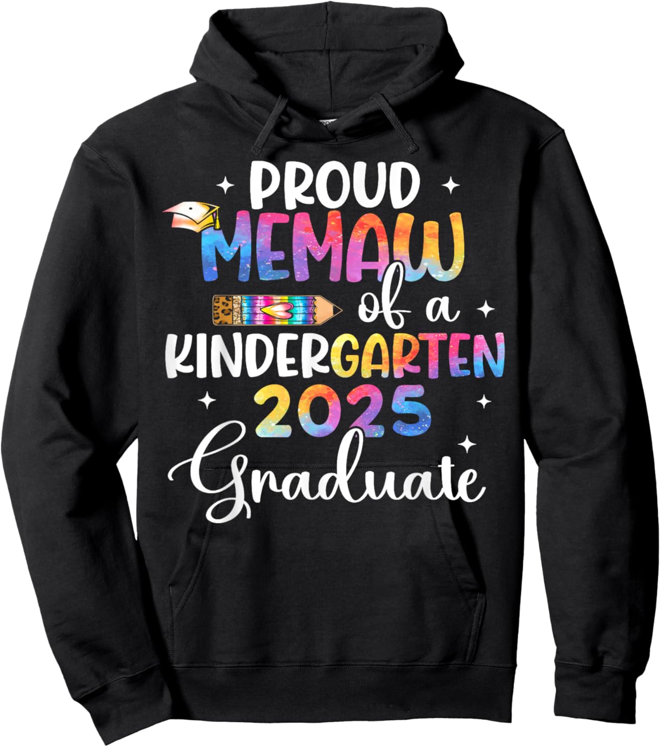 Proud Memaw of Kindergarten 2025 Graduate Class Of 2025 Hoodie - Hoodie | Black