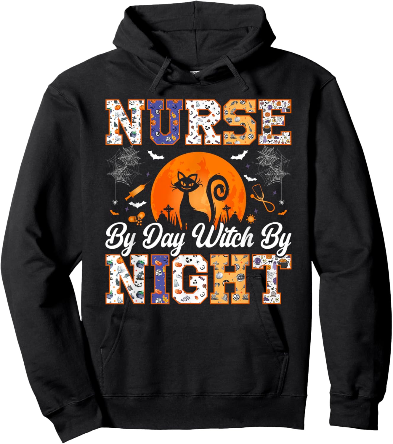 Night Halloween Boo Crew Nurse Halloween For Nurses RN Hoodie - Hoodie | Black