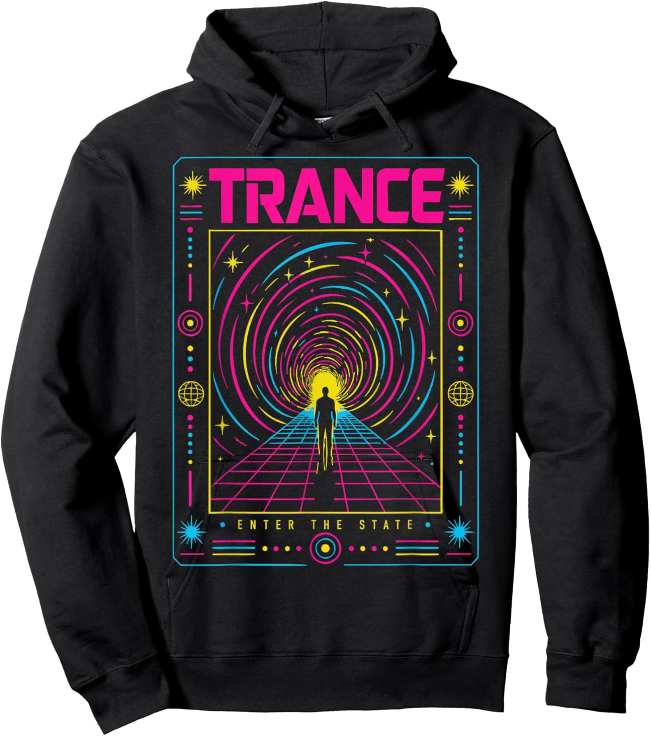 Trance Portal Tunnel Raving Retro Future Rave Music Festival Hoodie - Hoodie | Black