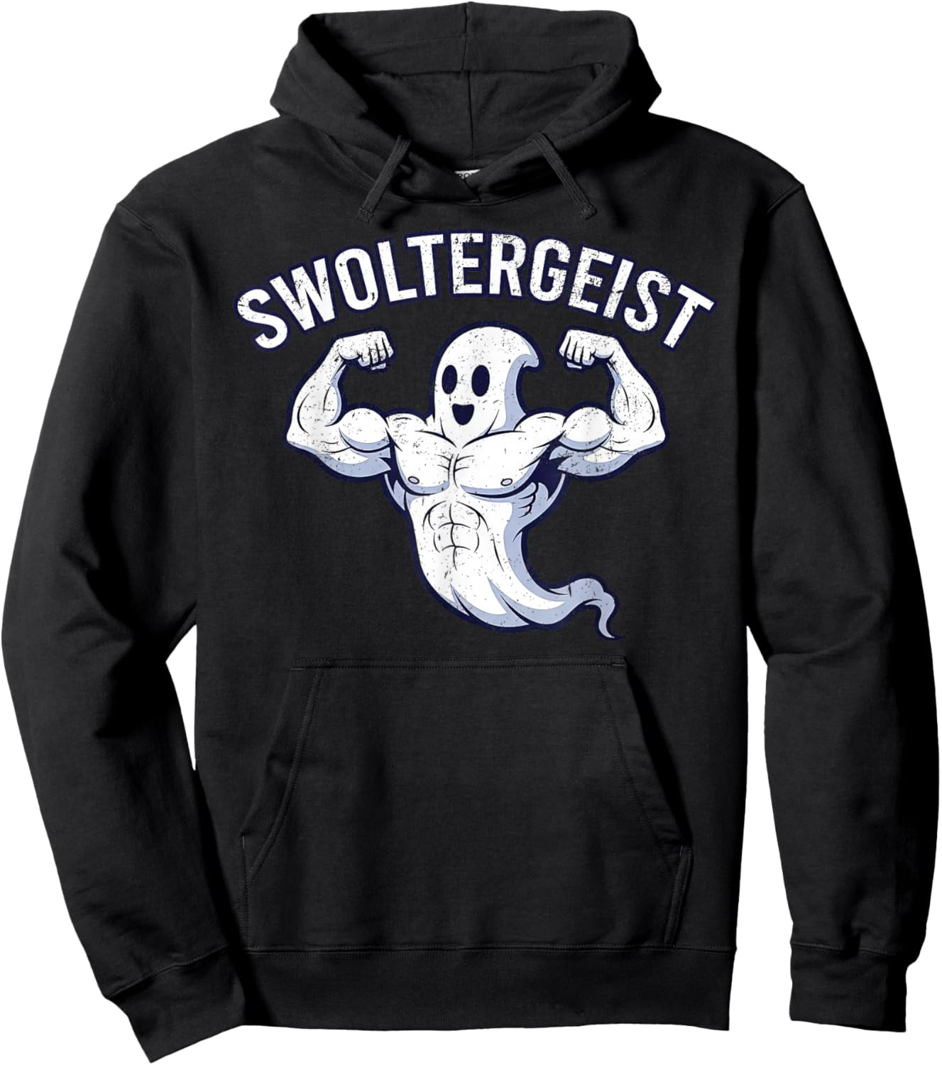 Halloween Bodybuilding Ghost Funny Swoltergeist Spooky Gym Hoodie - Hoodie | Black